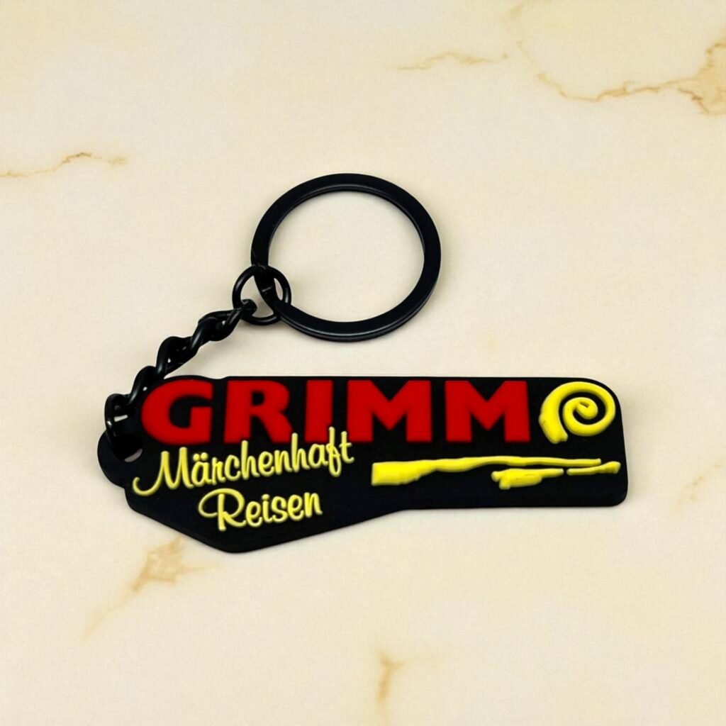 Brelok Gumowy Czarny Łańcuszek