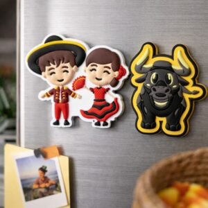 Zestaw kolorowych magnesów gumowych PVC z różnymi logo zrealizowanych przez Kolabo8.