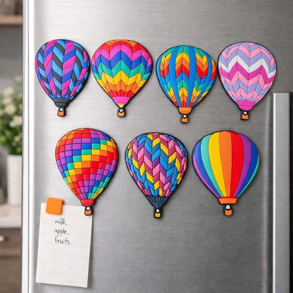 Kolorowy magnes gumowy na lodówkę w indywidualnym kształcie logotypu firmy.